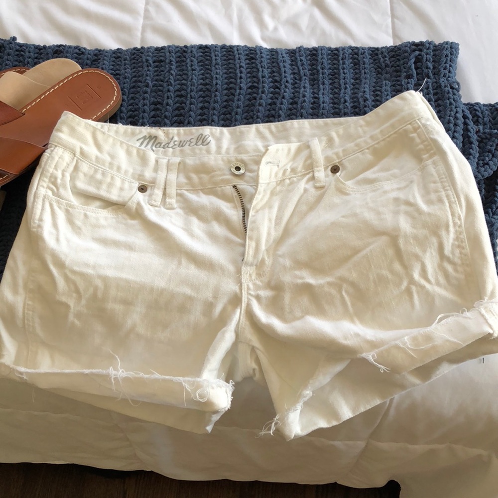 Madewell White denim shorts
